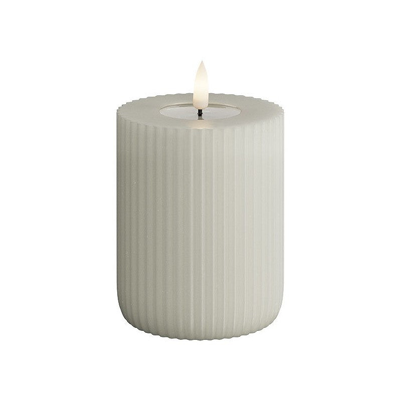 Sand Ribbed Candle 10cm by Deluxe