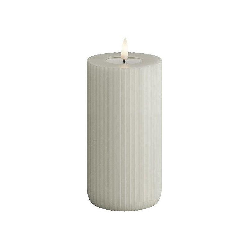 Sand Ribbed Candle 15cm by Deluxe