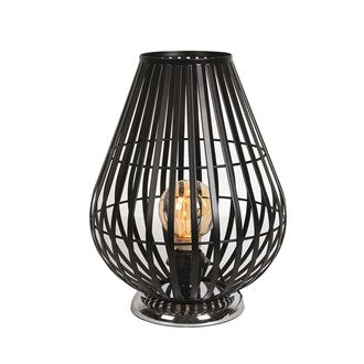 Small Tulip Shape Metal Caged Table Lamp