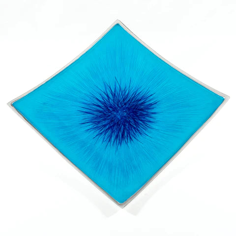 Brushed Aqua 30cm Square Platter
