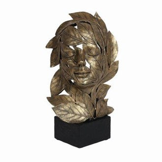 Gold Leaf Face Sculpture