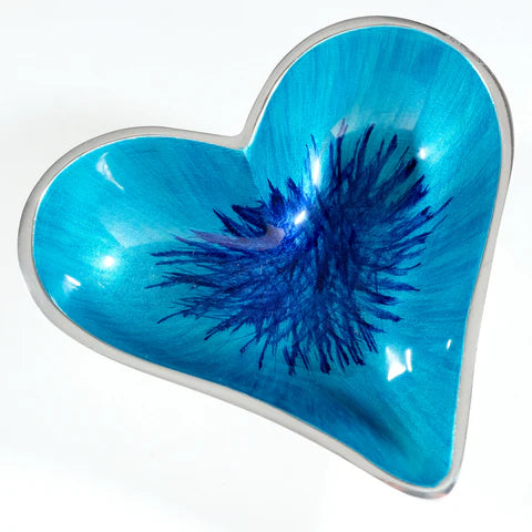Brushed Aqua Heart Dish