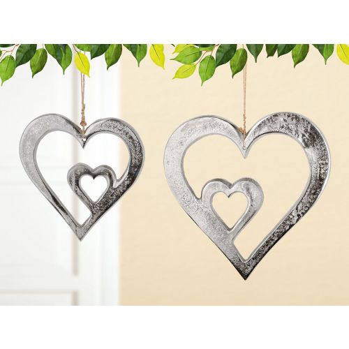 Small Silver Hanging Heart