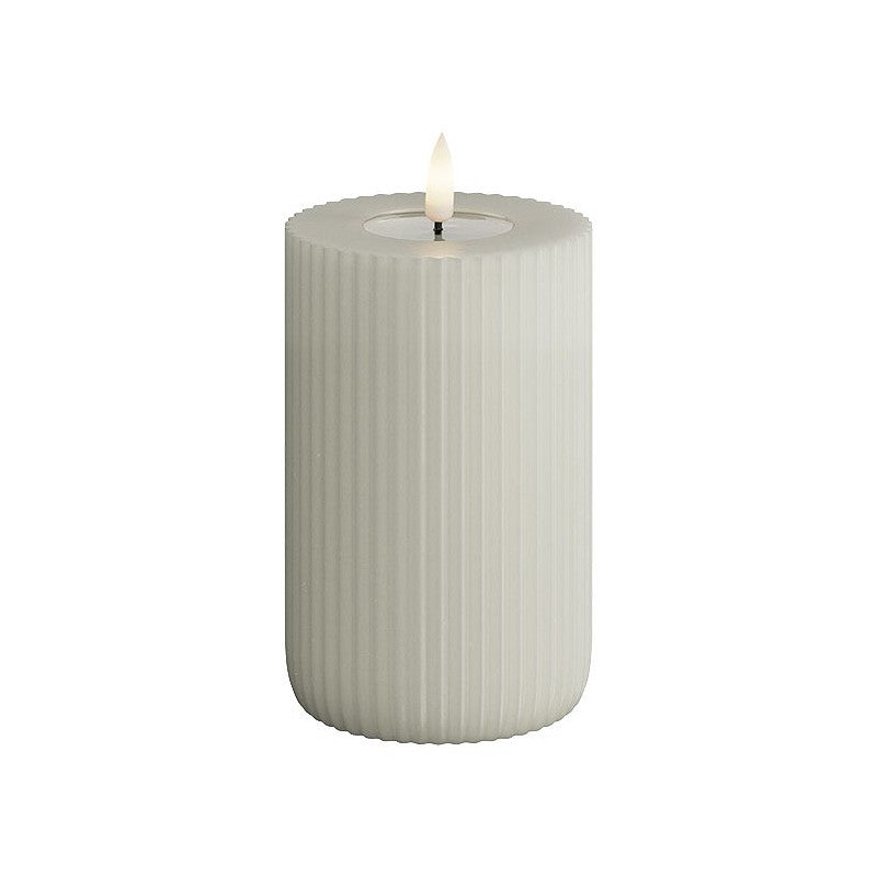 Sand Ribbed Candle 12.5cm by Deluxe