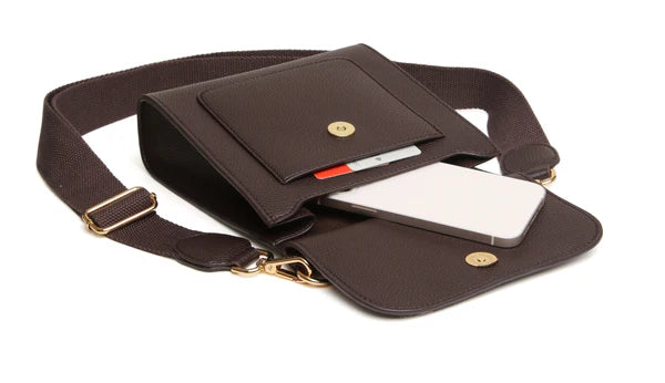 Chocolate Bloomsbury Cross Body Bag by The Nook