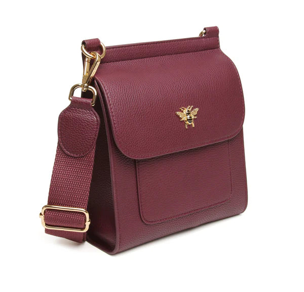 Berry Bloomsbury Cross Body Bag by The Nook