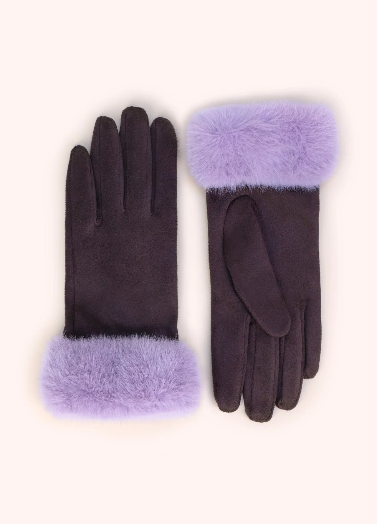 Bettina Faux Suede/Fur Gloves by The Nook