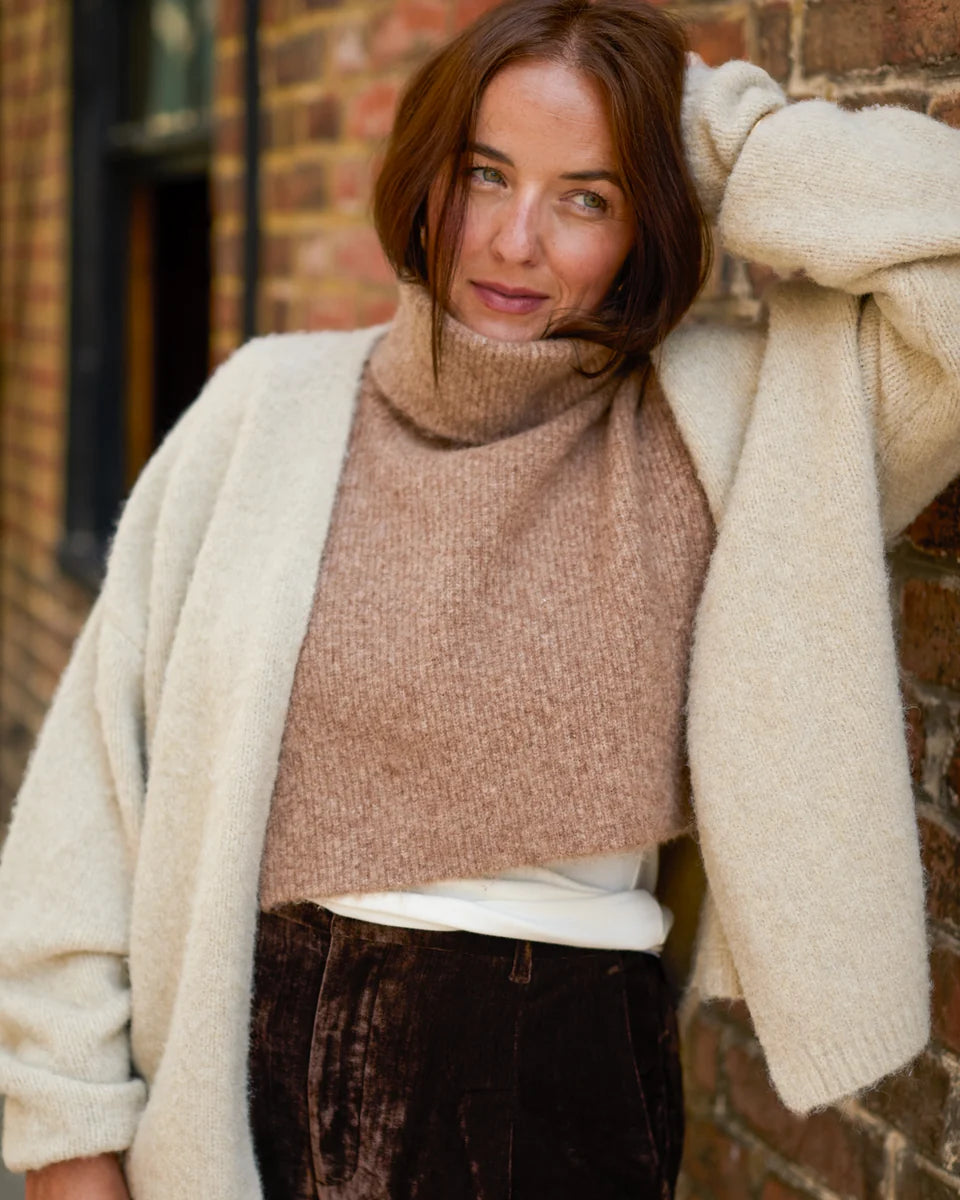 Vivian Roll Neck Scarf in Marl Sand by The Nook