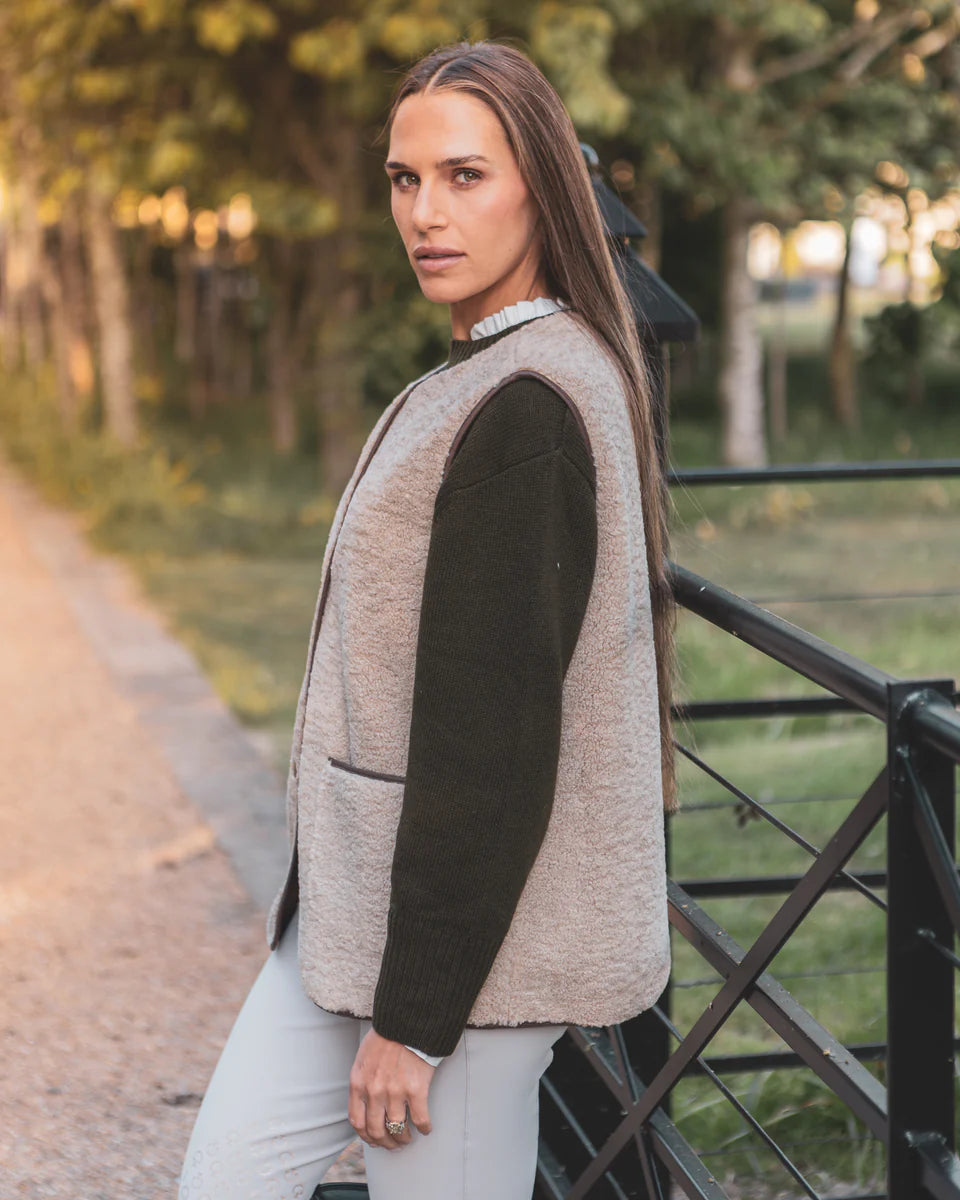 Abby Sherpa Gillet in Oat by The Nook