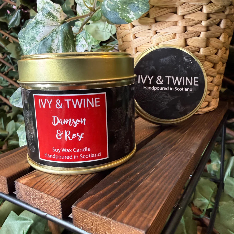 Damson & Rose Wood Wick Candle from Ivy & Twine