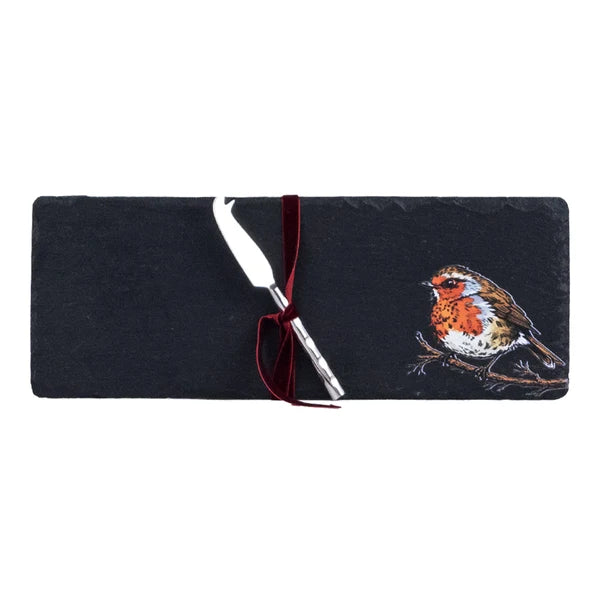 Robin Single Mini Slate Cheese Board & Knife Set by Selbrae House