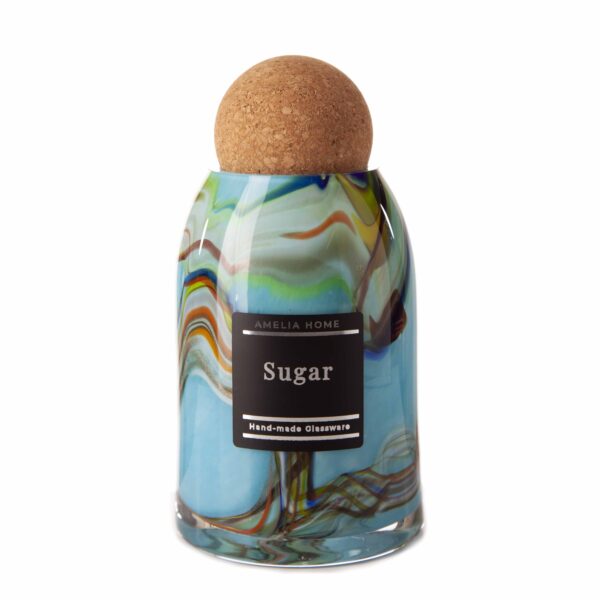 Jar with Cork Ball in Oceanic Rainbow