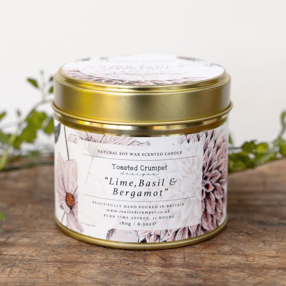 Lime Basil & Bergamot Candle in a Matt Gold Tin