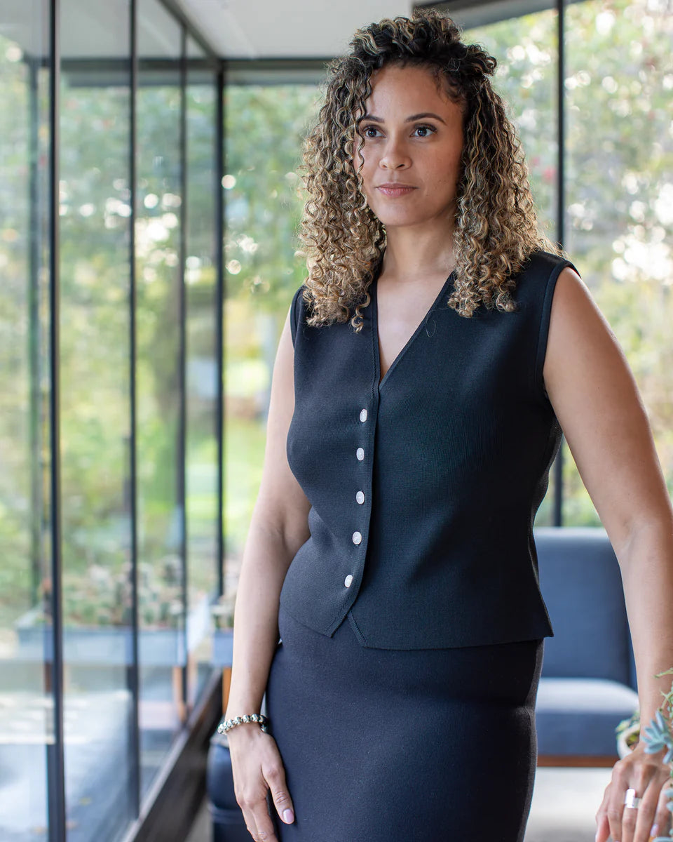 Peta Waistcoat in Black by The Nook