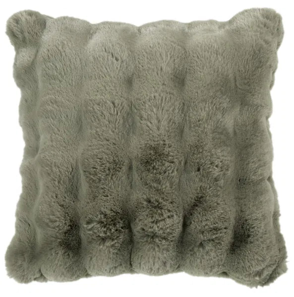 Raffles Extreme Soft Faux Rabbit Textured Cushion in Sage by The Nook