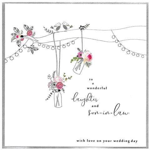 Daughter & Son in Law Wedding Day Card by Cinnamon Aitch