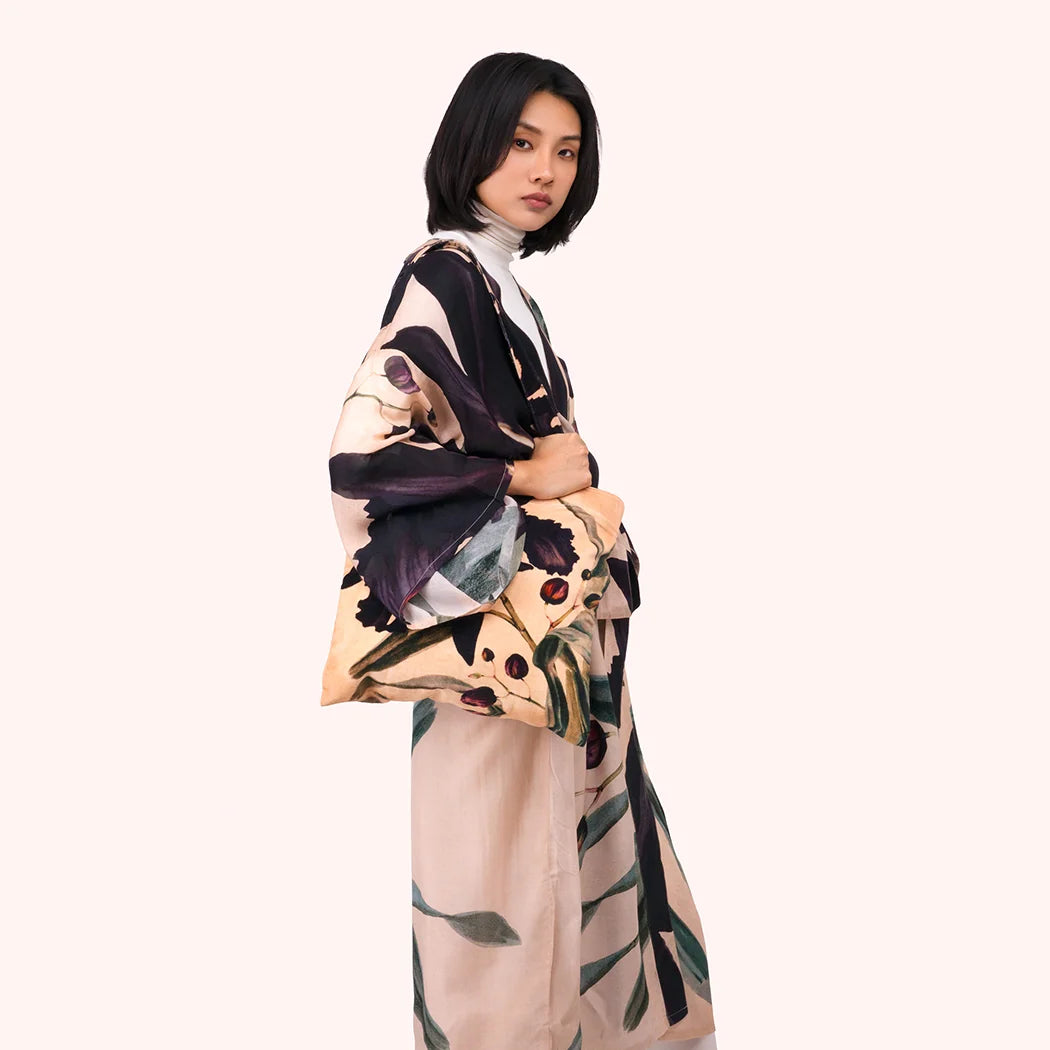 Midnight Orchid Velvet Tote Bag by The Nook