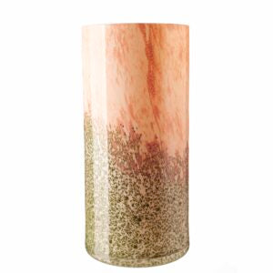 Tall Cylinder Vase in Evergreen Blush