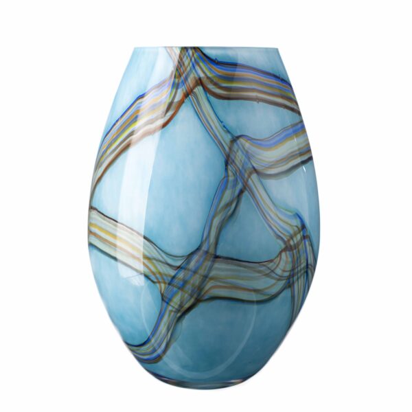 Large Conical Vase in Oceanic Rainbow