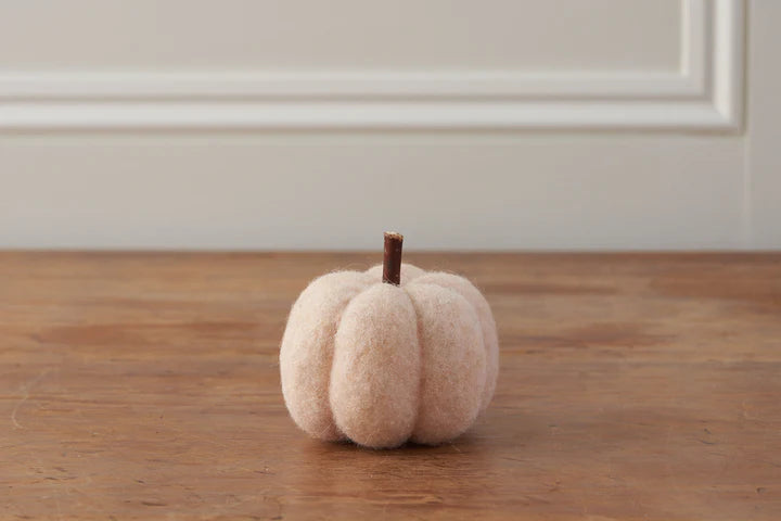Cream Felt Pumpkin