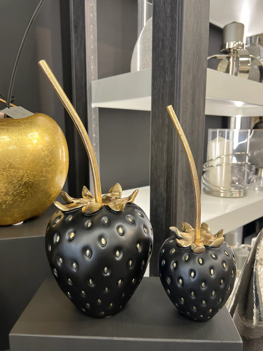 Ceramic Black & Gold Frutilla Strawberry Small
