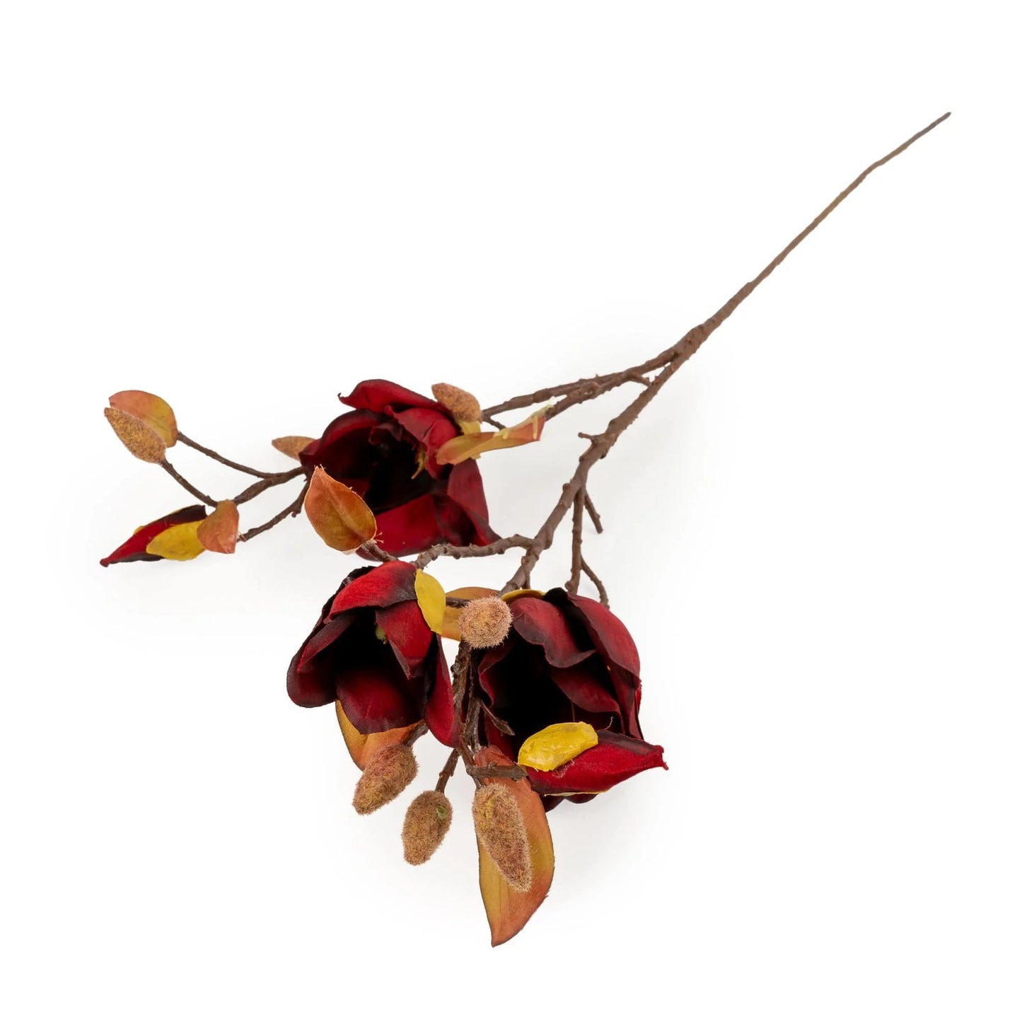 Rich Red Magnolia Stem 105cm by Candlelight