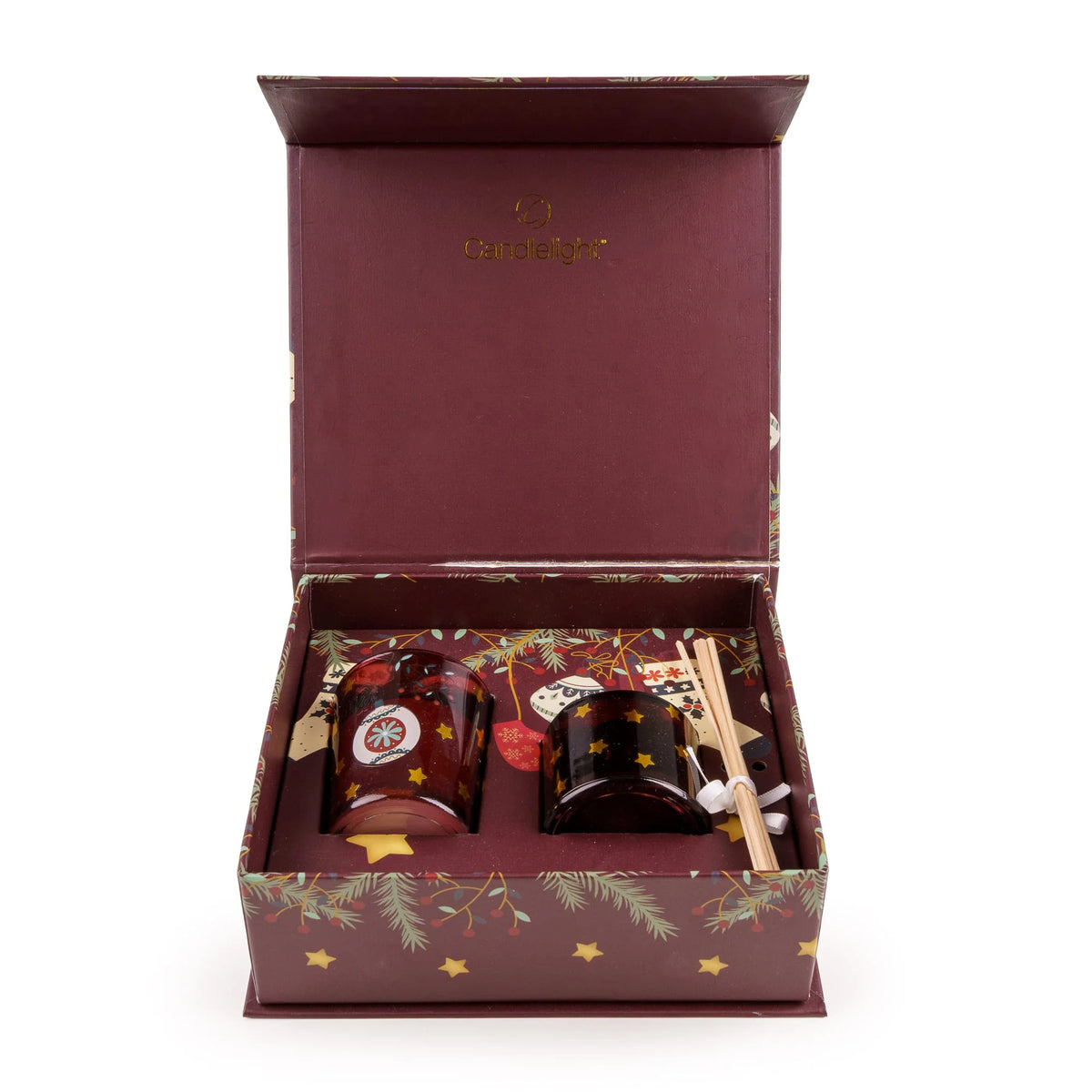 Red Stockings & Baubles Diffuser & Candle Gift Set