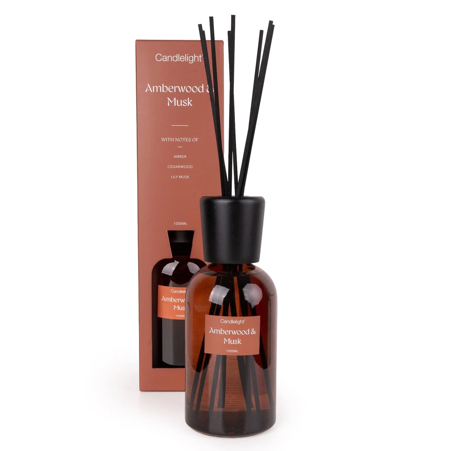 Amberwood & Musk Reed Diffuser 1000ml by Candlelight