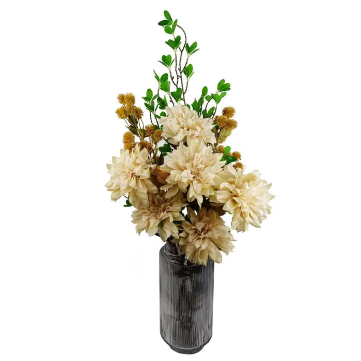 Dahlia Flower Stem - Dusty Cream 55cm