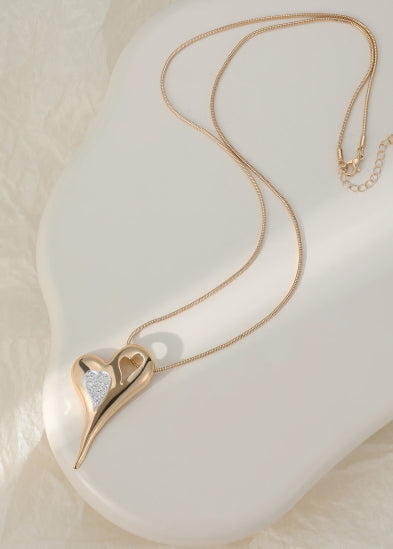 Long Necklace with Elongated Heart by The Nook