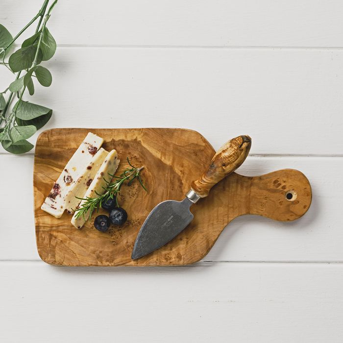 Olive Wood Cheese Board & Knife Set by Selbrae House