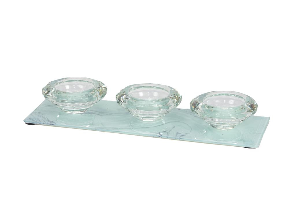 carrara white 3 candle holder