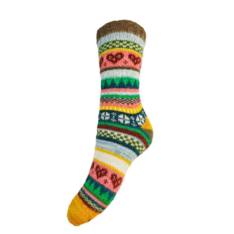 Multi Coloured Wool Blend socks size 4-7 - The Nook
