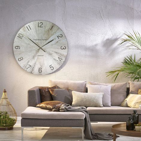 45" Wharf Pickled Oak Large Clock