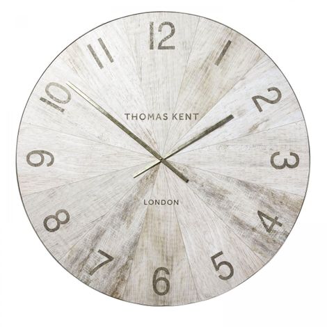 45" Wharf Pickled Oak Large Clock