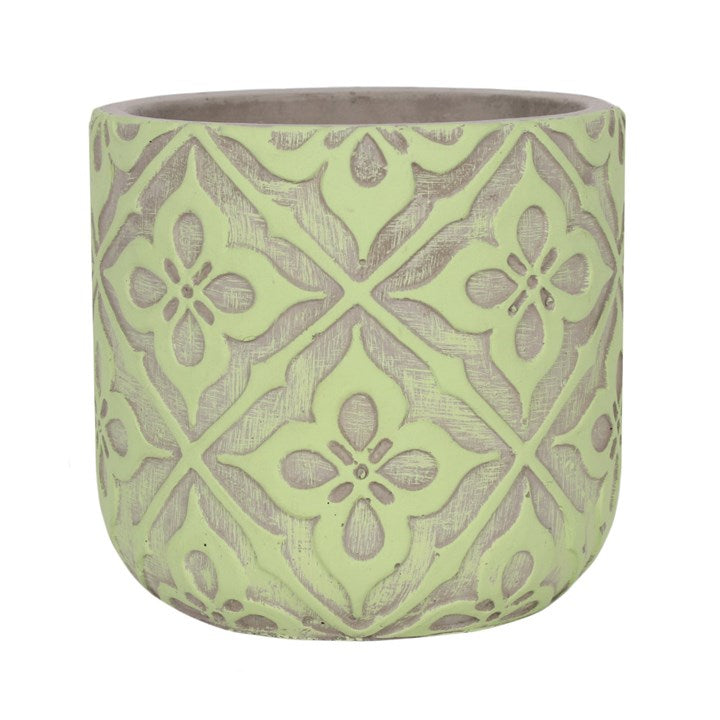 Lime Patterned Green Plant Pot Something Different