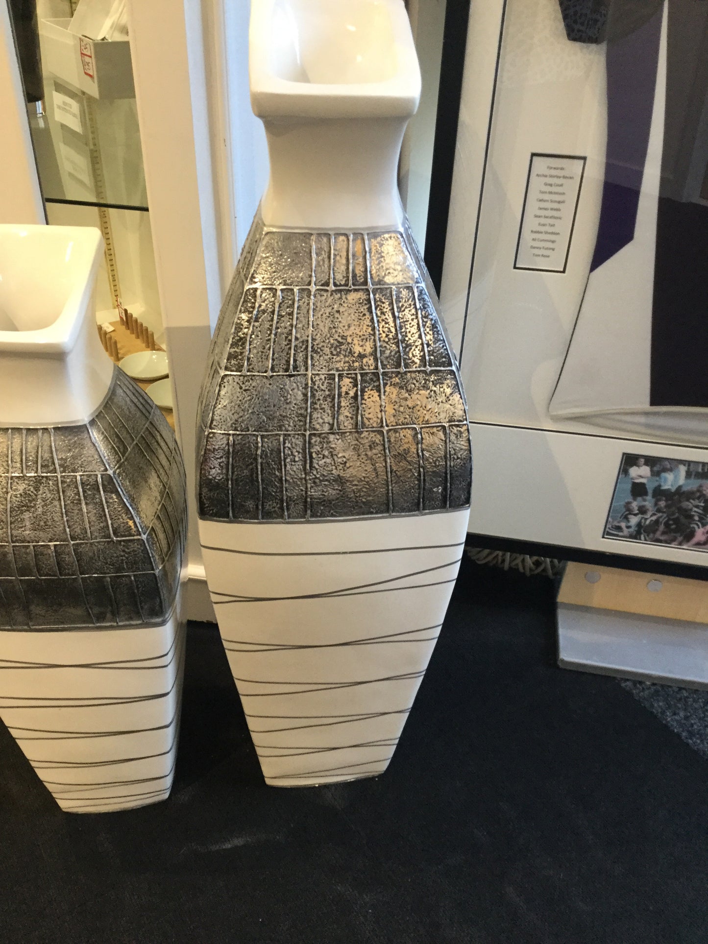 Large Silverline Square Vase by Wilde Java