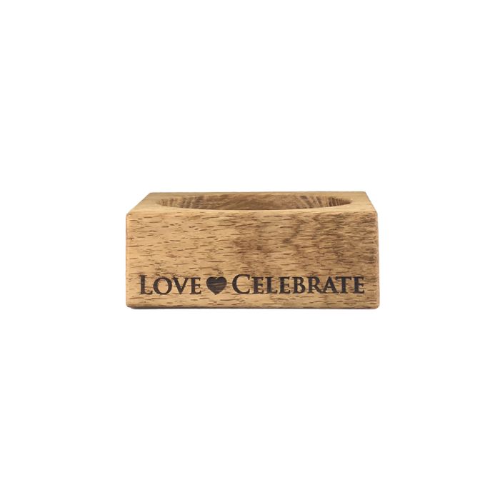 Oak Wine Bottle Coaster Love & Celebrate - by Selbrae House