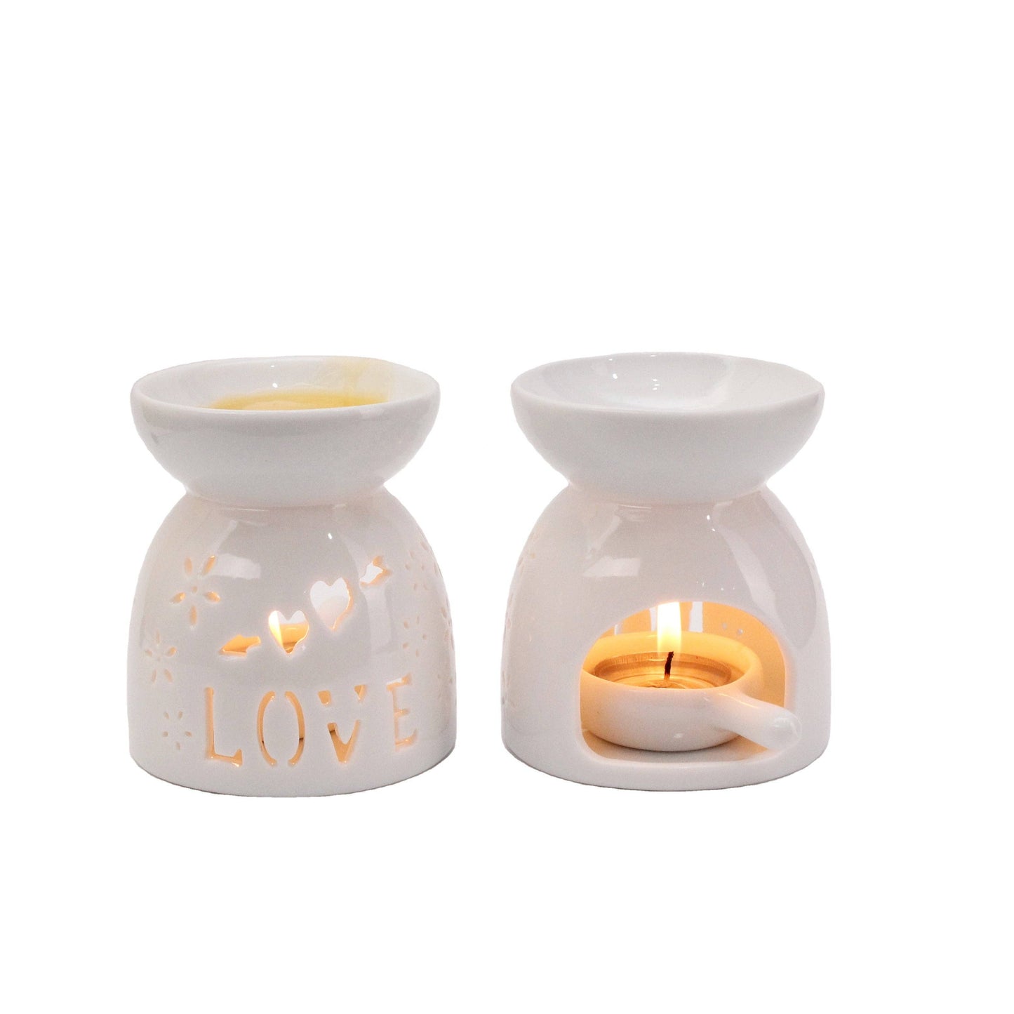 White Ceramic Wax Burner - Love Design