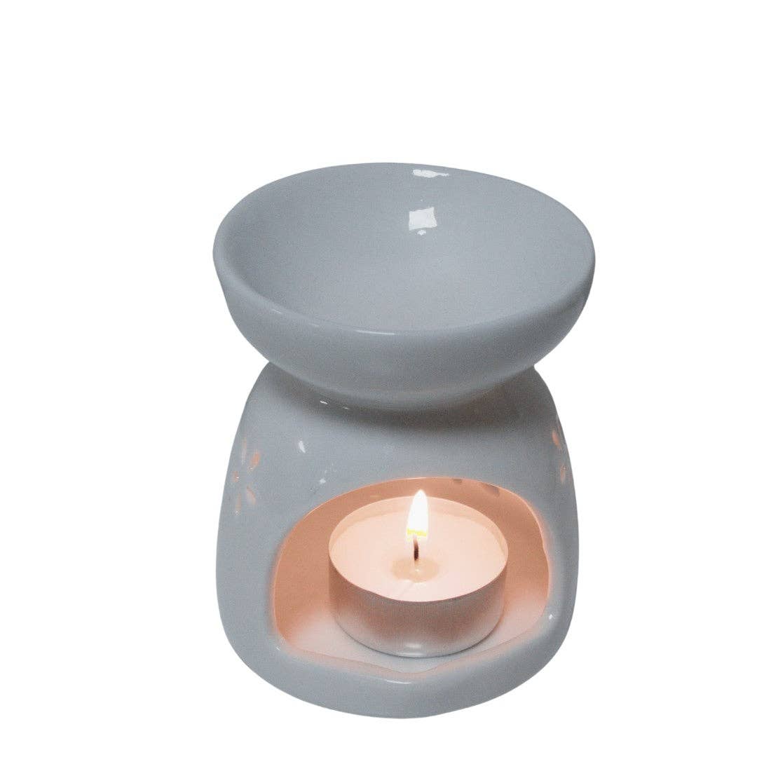 White Ceramic Wax Burner - Daisy Design