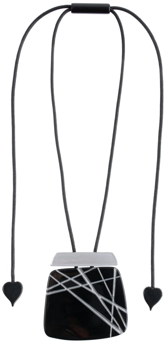 Black/Silver Adjustable Necklace by the Nook