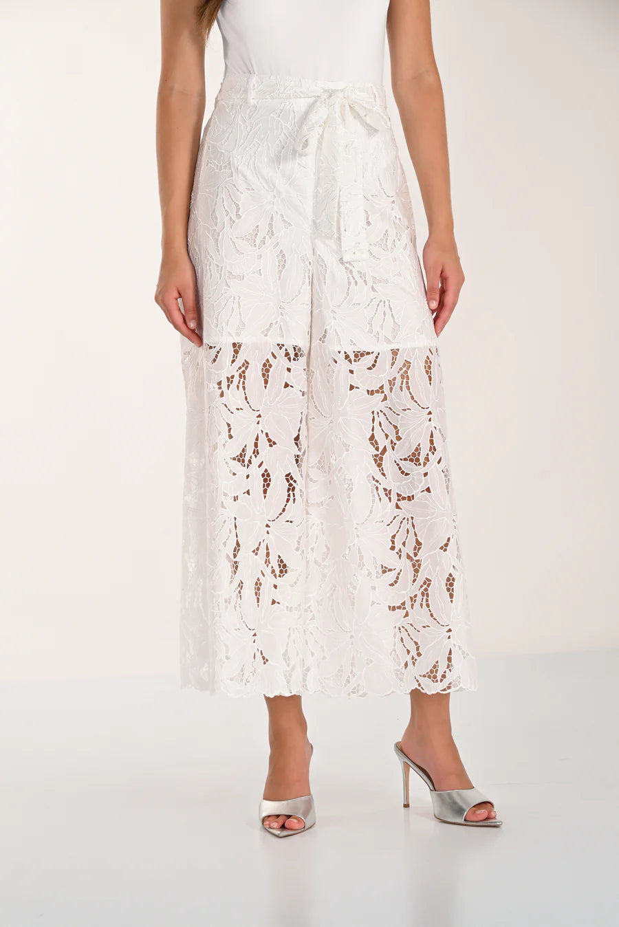 Frank Lyman White Lace Trousers by The Nook
