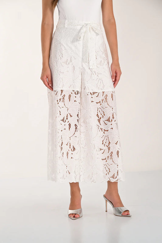 Frank Lyman White Lace Trousers by The Nook