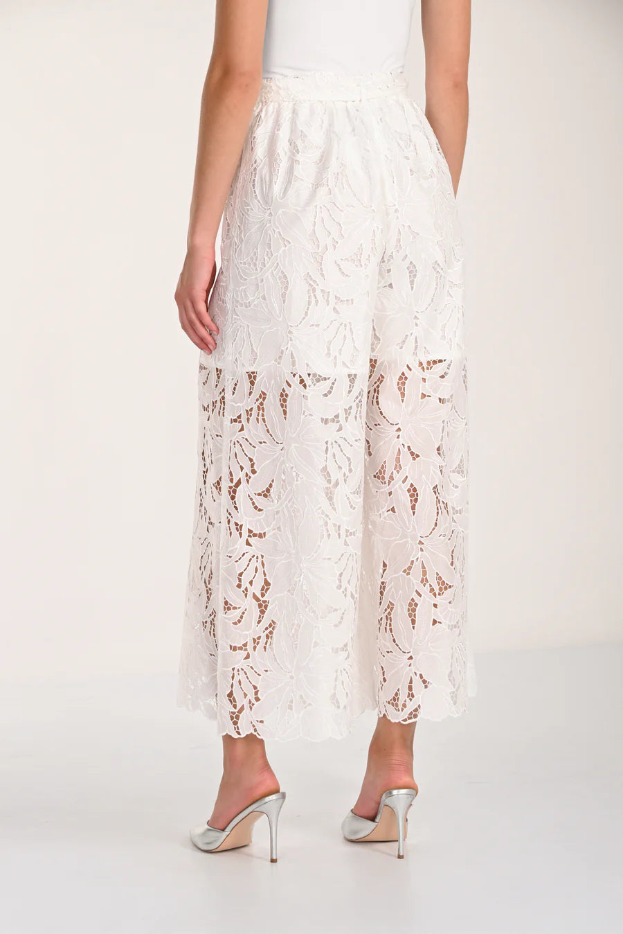 Frank Lyman White Lace Trousers by The Nook