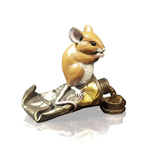 Artists Little Helper (Mouse on Tube of Paint)Resin Bronze Sculpture by Richard Cooper Studios