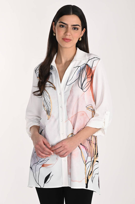 Frank Lyman Off White Multi Print Blouse by The Nook