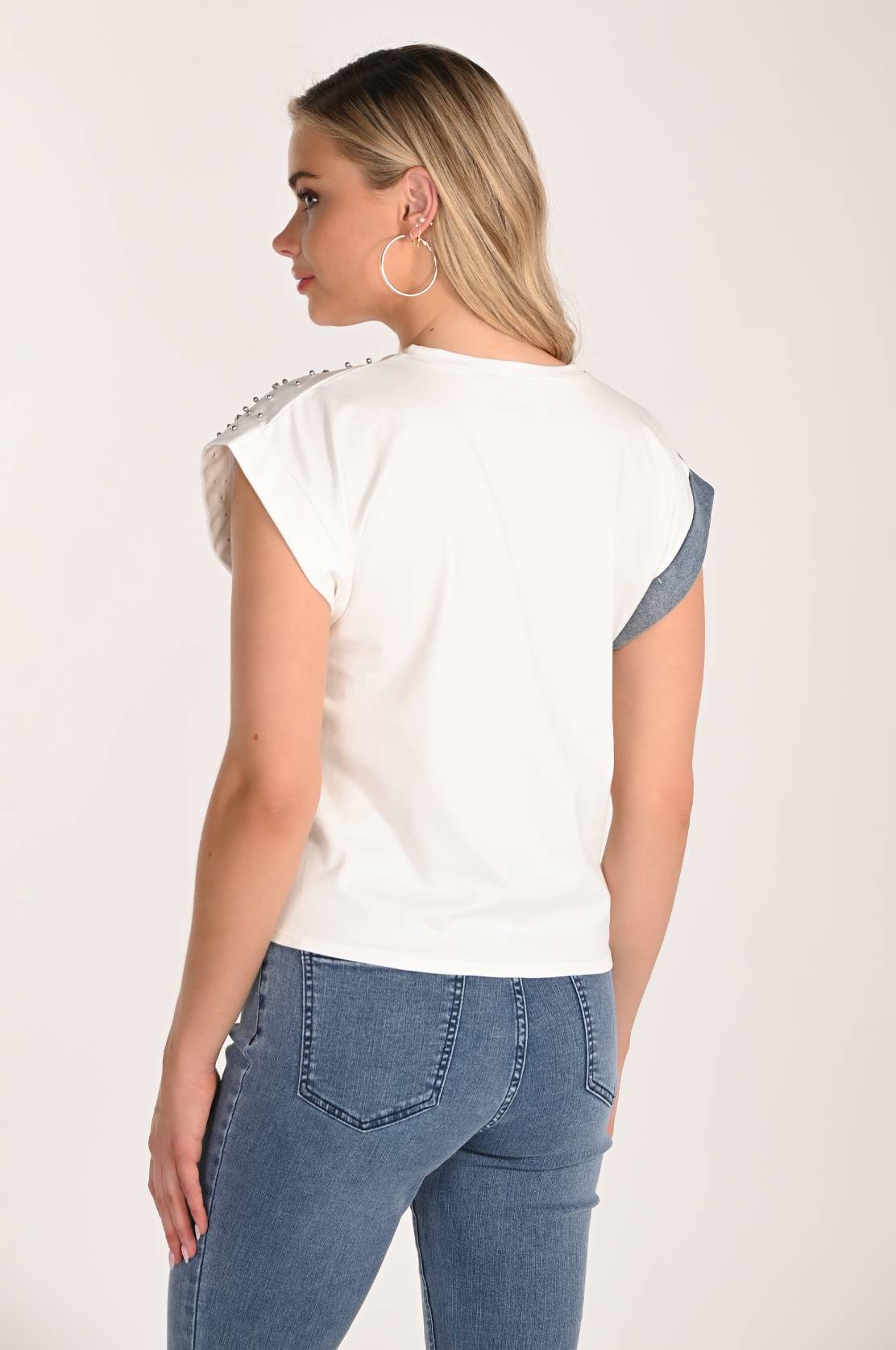 Frank Lyman Hear Crew Neck Top with Front Tie Knot by The Nook