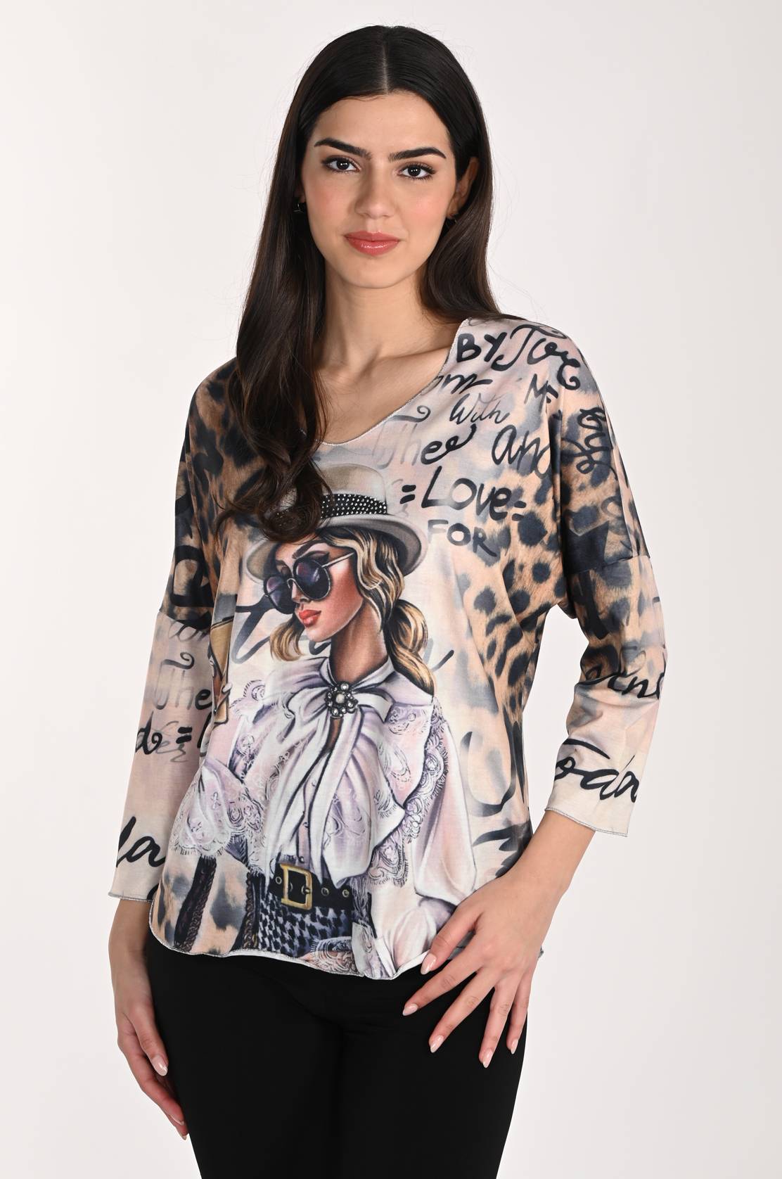 Frank Lyman Knit Top with Multi Images by The Nook