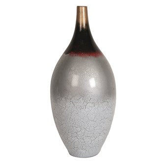 Silver Ombre Narrow Neck Bulb Vase 50cm