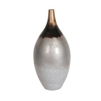 Silver Ombre Narrow Neck Bulb Vase 41cm